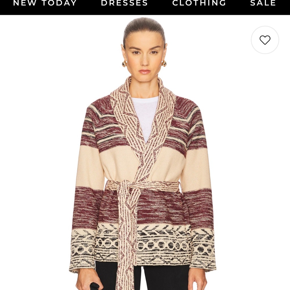 THE GREAT. The Riding Cardigan: Knit Cardigan - Cream and Brown